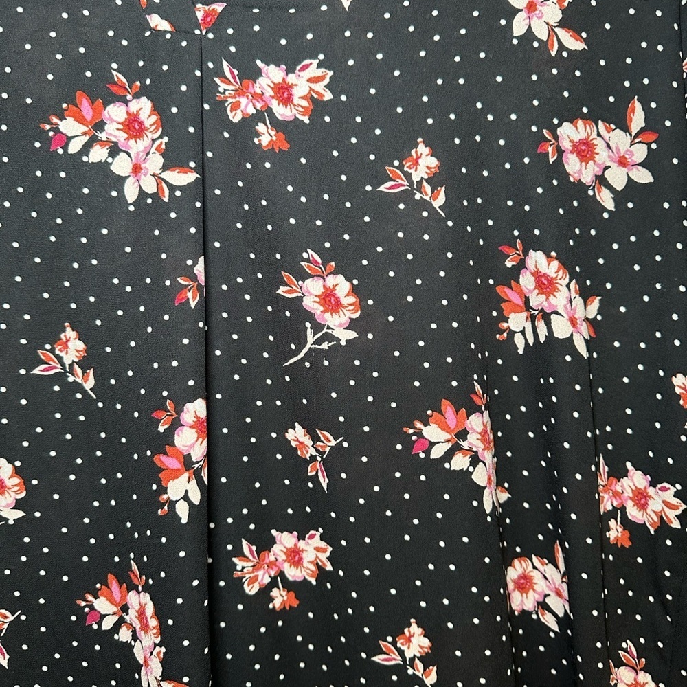 Timing Black Sheer Floral Dot Peasant Blouse - Picture 5 of 5